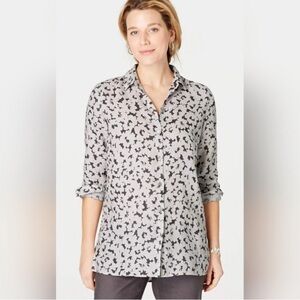 J.Jill Love Linen‎ Essential Shirt Granite Daisy
Shadow Print Classic Size Large